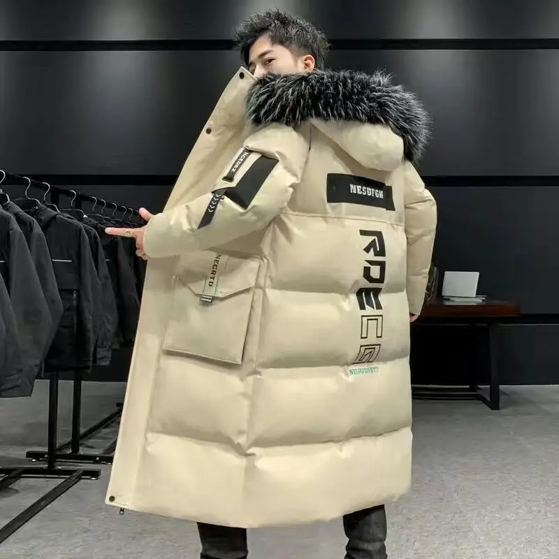 

Мужская зимняя куртка с большими карманами, теплая ветрозащитная Повседневная куртка с хлопковой подкладкой, парка, новинка 2021