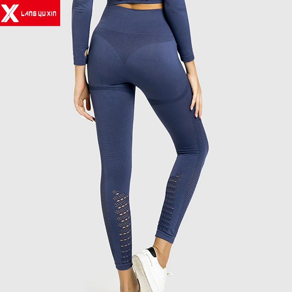 Женские Бесшовные Леггинсы для йоги с высокой талией и эффектом подтяжки