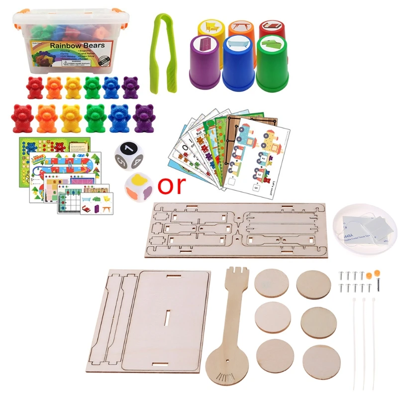 Идеальный счетчик мишки с штабелирование чашек набор Монтессори Радуга