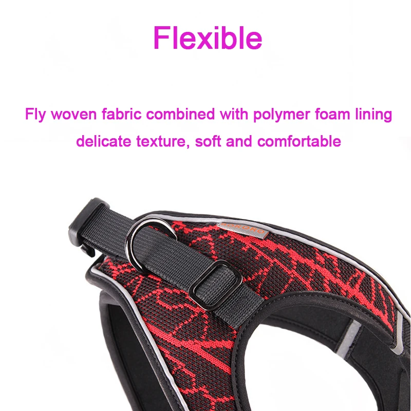 

VOW Pets Puppy Cat Harness Strap No Pull Dog Harness Adjustable Reflective Pet Collar Dog Walking Mesh Vest For Small Medium Dog
