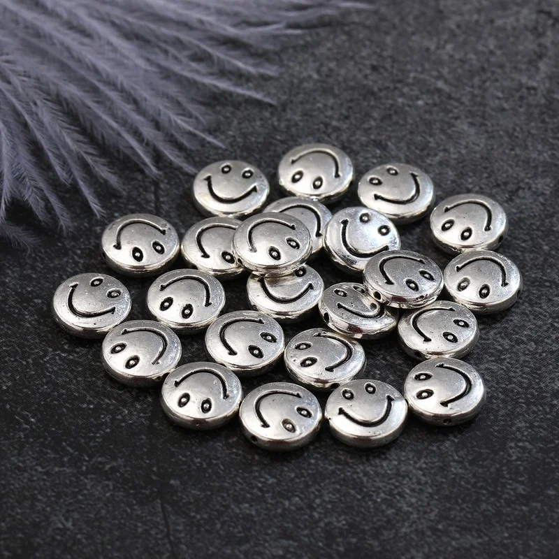 10 шт./пакет мм из алюминиевого сплава со смайликом акриловые бусины Свободные Spacer