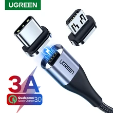 UGREEN-Cable de carga magnética USB tipo C, accesorio de datos, USB Micro, de teléfono móvil