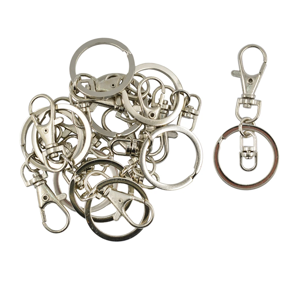 10pcs DIY Silver Lobster Clasps Swivel Trigger Clips Snap Hooks Bag Key Ring | Украшения и аксессуары