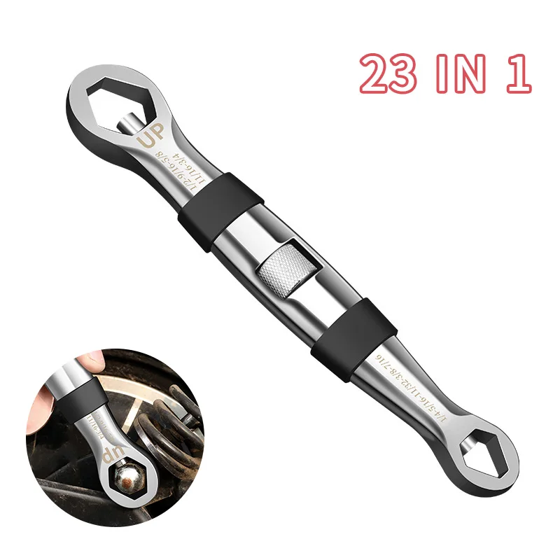 Universal Wrench 23 In 1 Wrench Set Ratchets Adjustable Spanner 7-19mm CR-V Key Flexible Multitools Hand Tool For Car Repair