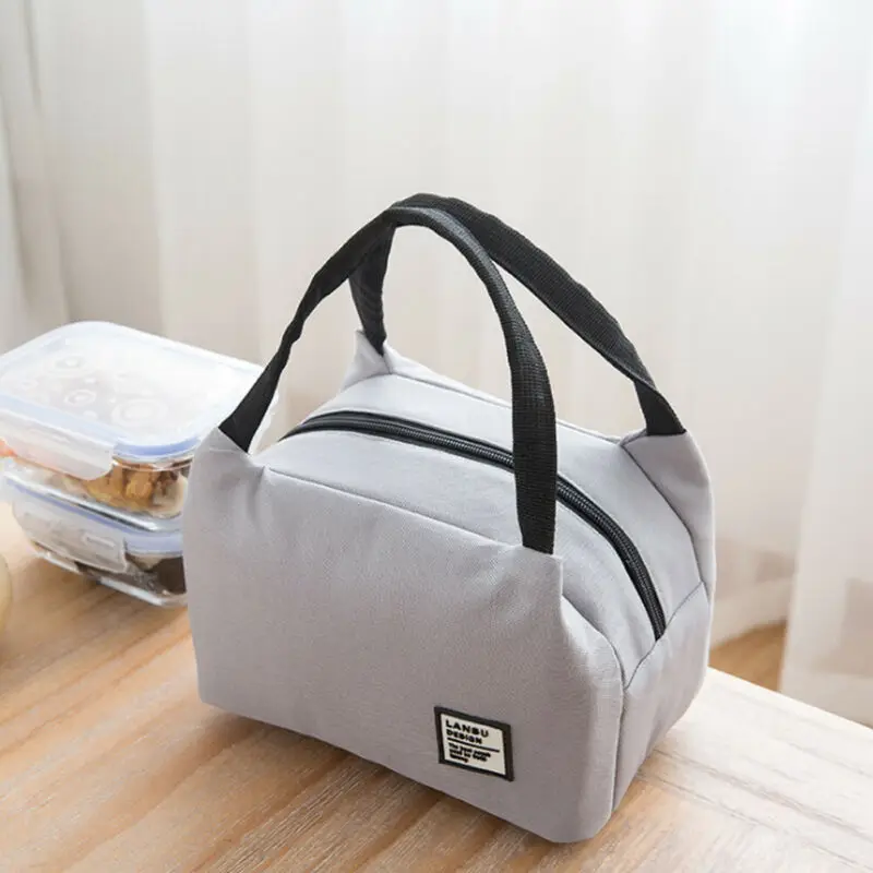 

New Pure color Lunch Bags For Women Kids Men Insulated Thermal Cooler Food Lunch Bags Waterproof Tote Picnic Food Bag