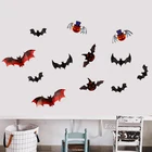 12 шт.компл. Хэллоуин Наклейка на стену 3D летучая мышь Наклейка на стену Домашняя вечеринка художественная наклейка Ужасы летучие мыши обои Хэллоуин канун Декор