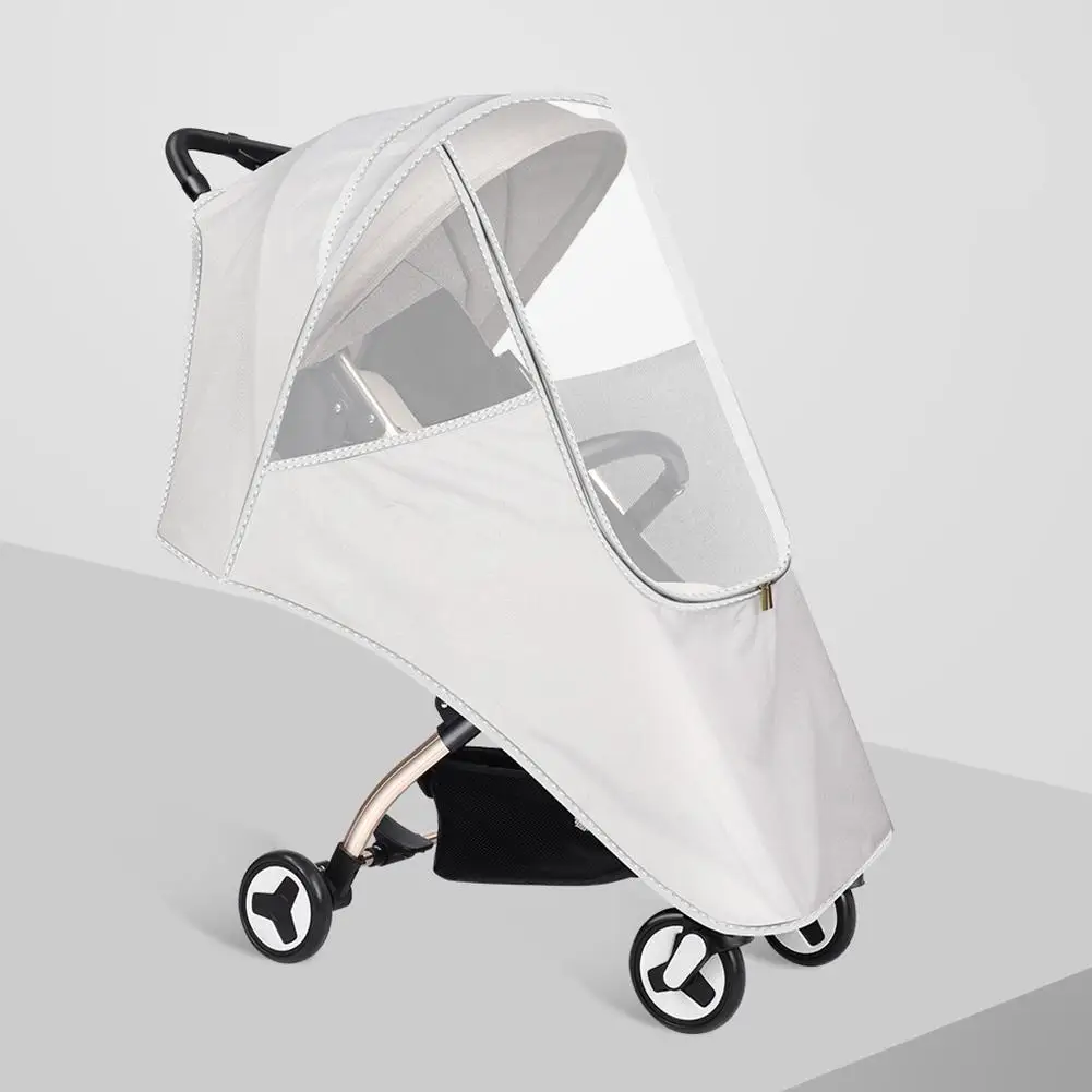 Белая универсальная детская коляска дождевик ветровое стекло теплый