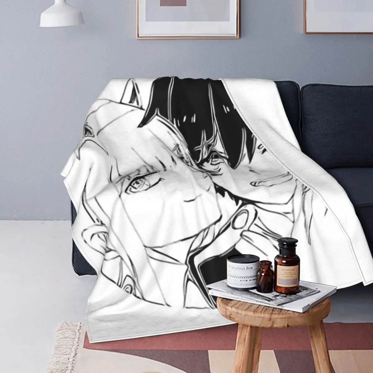 

Darling In The Franxx Blanket Coral Fleece Plush All Season Anime Portable Super Warm Throw Blanket for Bed Outdoor Rug Piece