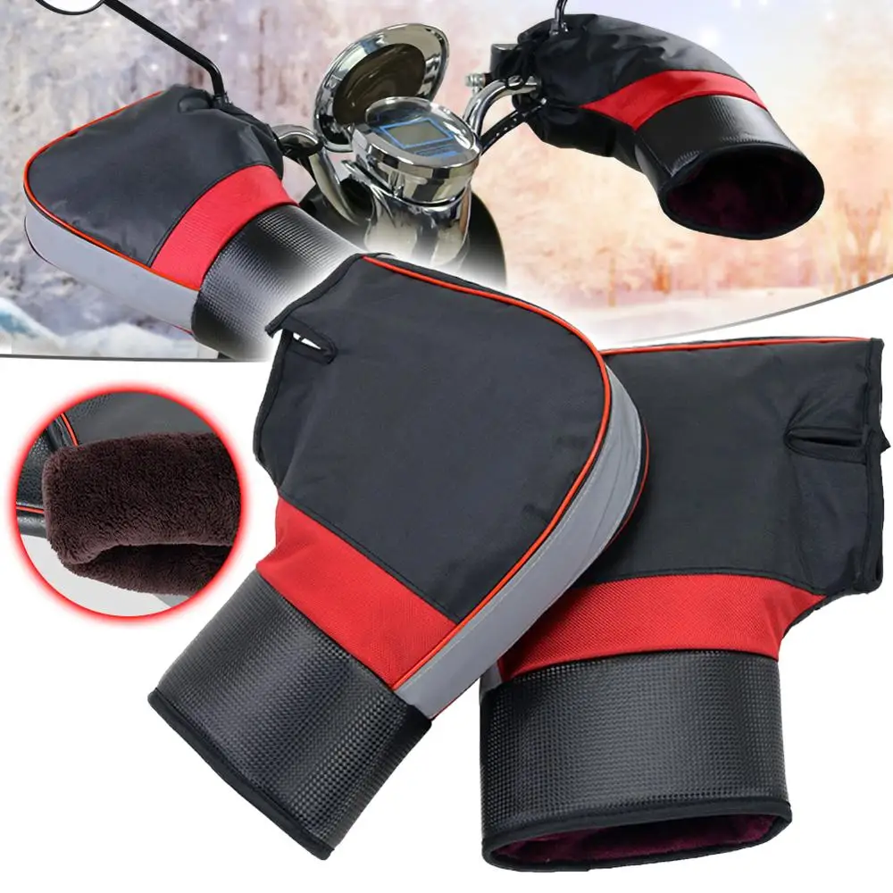 

Модные зимние плотные теплые водонепроницаемые перчатки на руль мотоцикла для скутера и снегохода