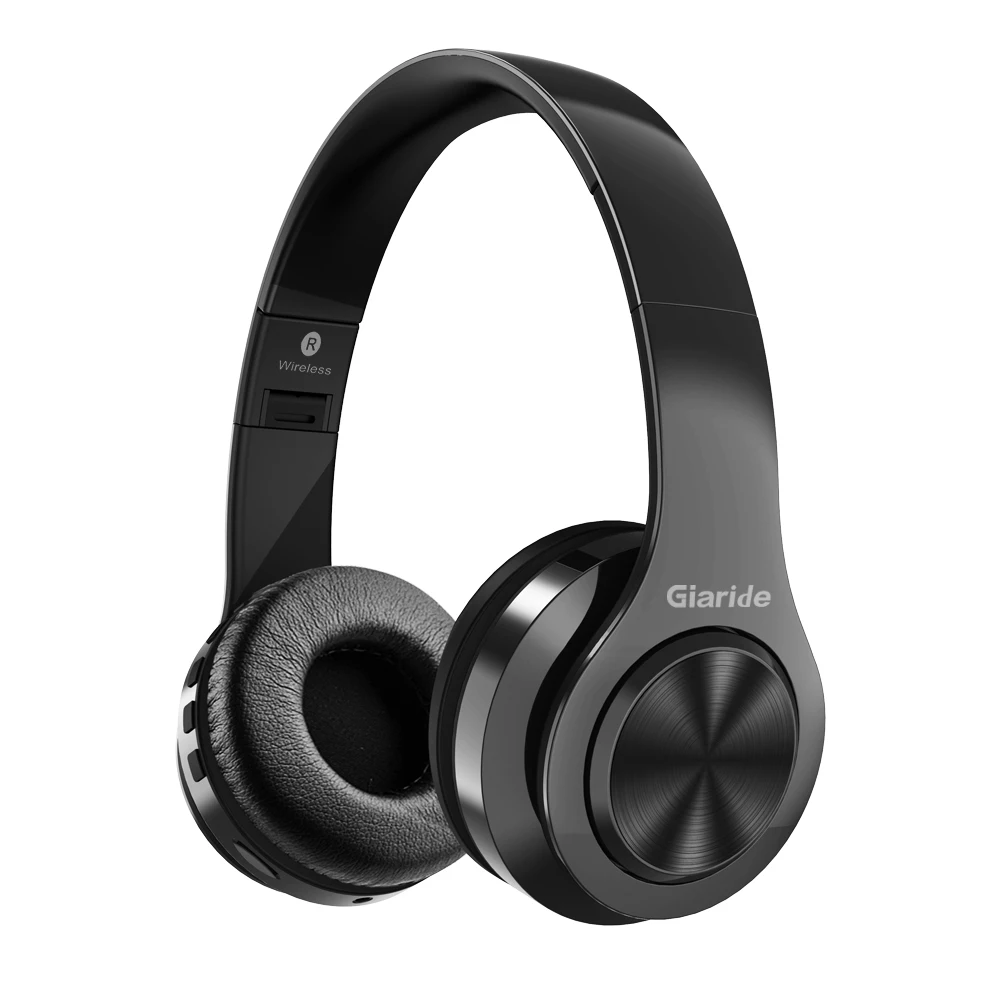 Черный Bluetooth наушники, наушники с шумоподавлением, стерео Беспроводная гарнитура с TF картой, Aux line, мягкие наушники - Цвет: Черный