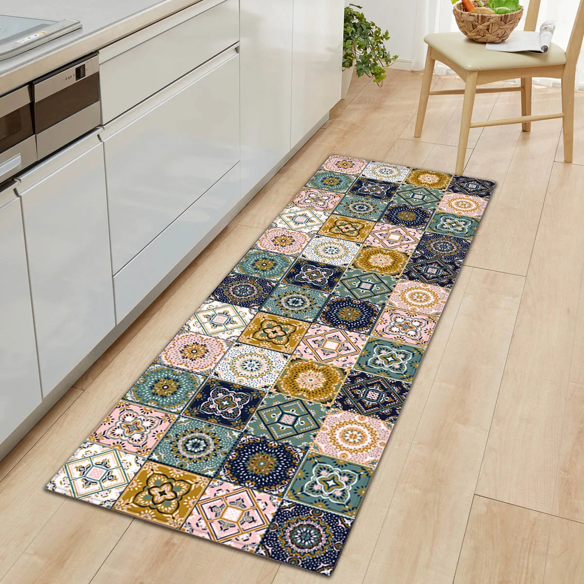 

Bohemian Home Kitchen Mat Carpet Doormats Flannel Entrance Door Mat Boho Decor Anti-Slip Kitchen Rug Hallway Carpet Home Decor