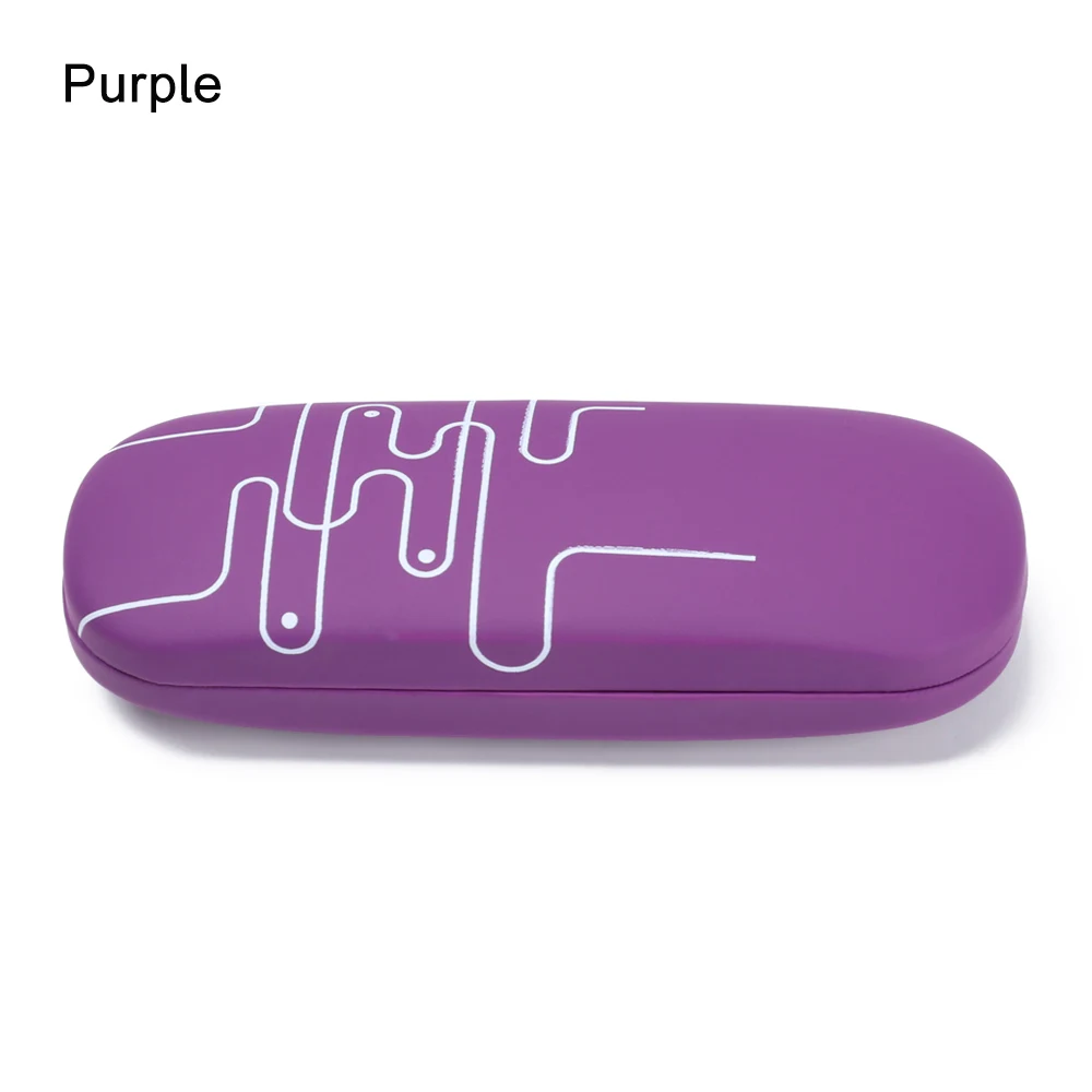 Purple 1 шт., новинка, модные очки из искусственной кожи для глаз, жесткий защитный чехол для мужчин, женщин и детей, Чехол для очков для чтения, портативный чехол для солнцезащитных очков - Color: Purple