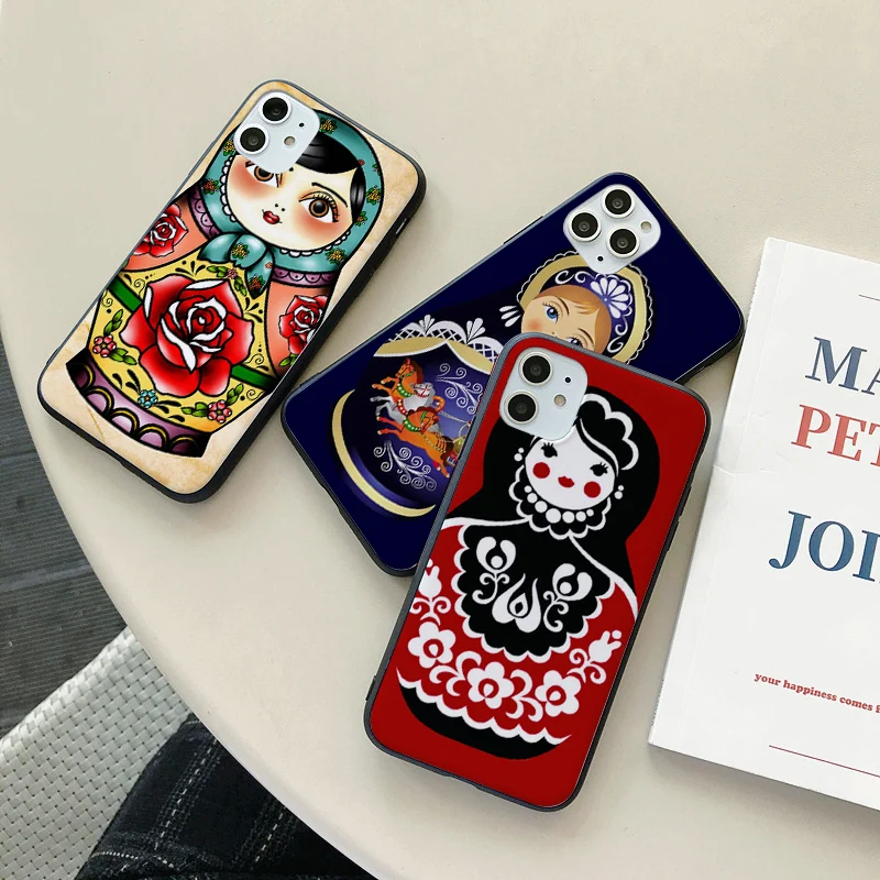 Русские куклы матрешки для Iphone 7 8 6S Plus чехол телефона X чехлы полузакрытый мягкий