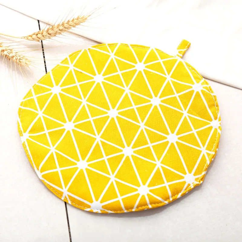 Круглый коврик для стола из хлопка и льна в скандинавском стиле нескользящий с