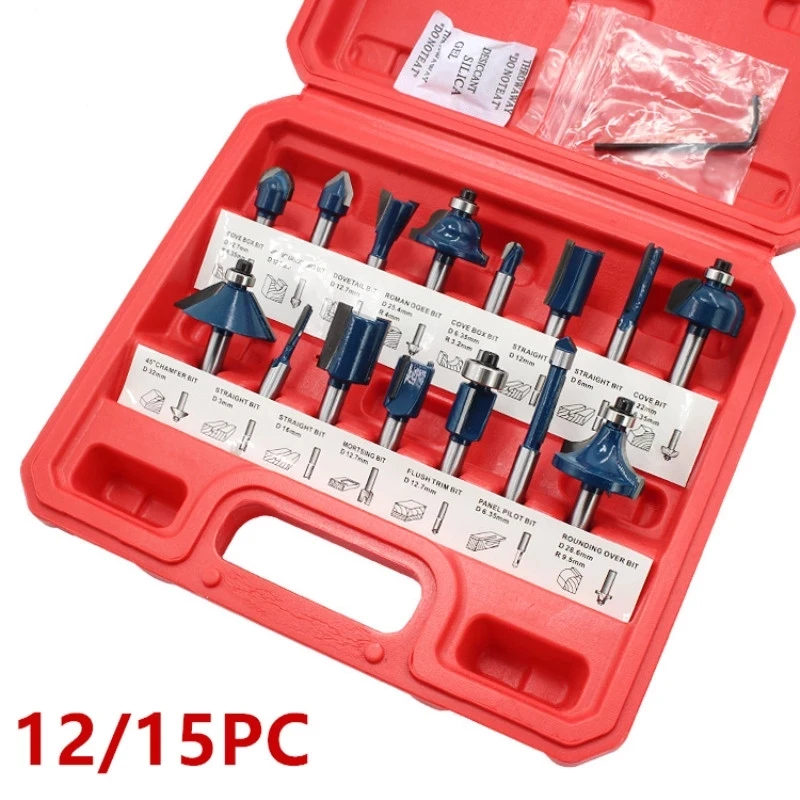 

Набор фрез 1/4 дюйма, 12/15 шт.