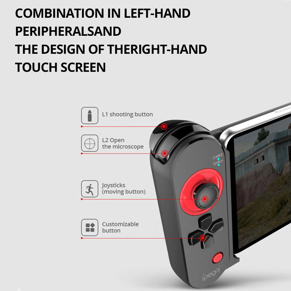 Геймпад iPEGA PG-9100 для Pubg игровой Bluetooth контроллер Android выдвижной мобильный телефон