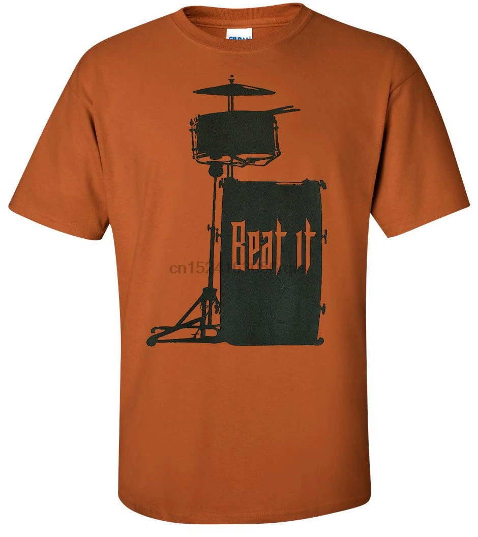 Барабанная футболка BEAT IT музыкальная группа музыкального барабана много