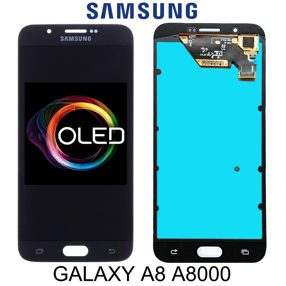 ЖК дисплей с дигитайзером сенсорного экрана для Samsung Galaxy A8 A800 A8000 A800F Super AMOLED 100%