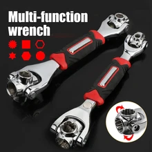 Wrench 48 In 1 Tools Socket Works with Spline Bolts Torx 360 Degree 6-Point Universial Furniture Car Repair 250mm