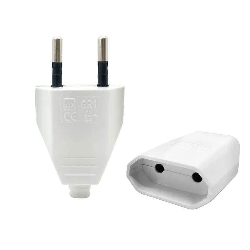 2 Pin штепсельная вилка европейского стандарта для мужчин и женщин электронный