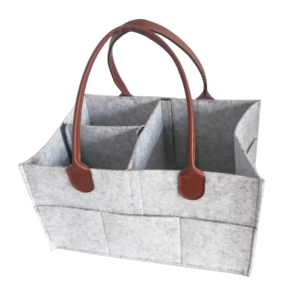 

Baby Diaper Caddy Organizer Foldable Felt Storage Bag Portable Lightly Multifunction Changeable Compartments For Women