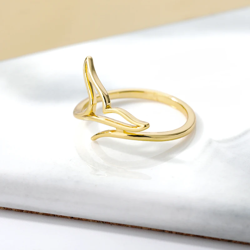 

Fashion Mermaid Fishtail Rings For Women Vintage Wedding Ring Romantic Hawaiian Beach Jewelry Valentine Gift For Girl