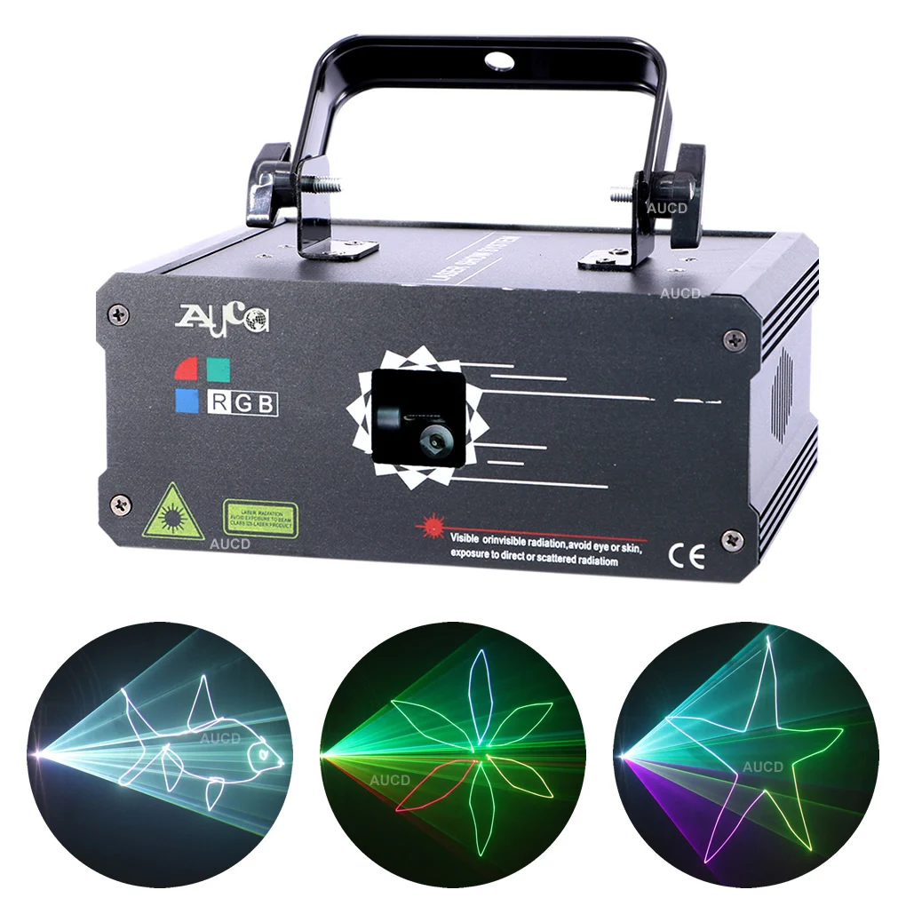 AUCD 500 МВт RGB Полноцветный анимационный узор сканирующий проектор лазерные огни профессиональные DMX дискотека вечерние шоу DJ сценическое освещение F6A5