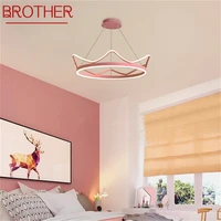 brother nordic pendant lights pink crown modern luxury led lamp fixture for home decoration
