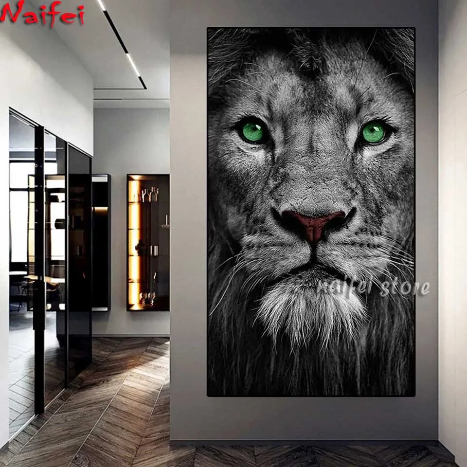 

5d Diamond Painting American Lion Needlework Diamond Embroidery Art Animal Handmade Home Decor Gift Rhinestone Cross Stitch Kits