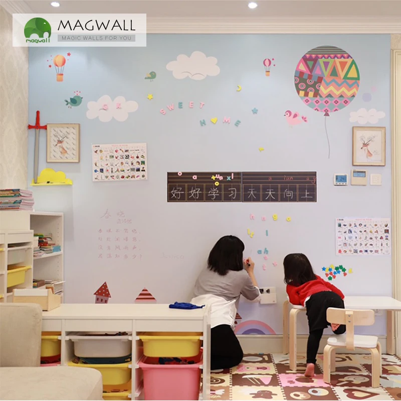 Magwall magnetic children graffiti wallpaper—Childhood Series 1*1m children education dry erase sheet