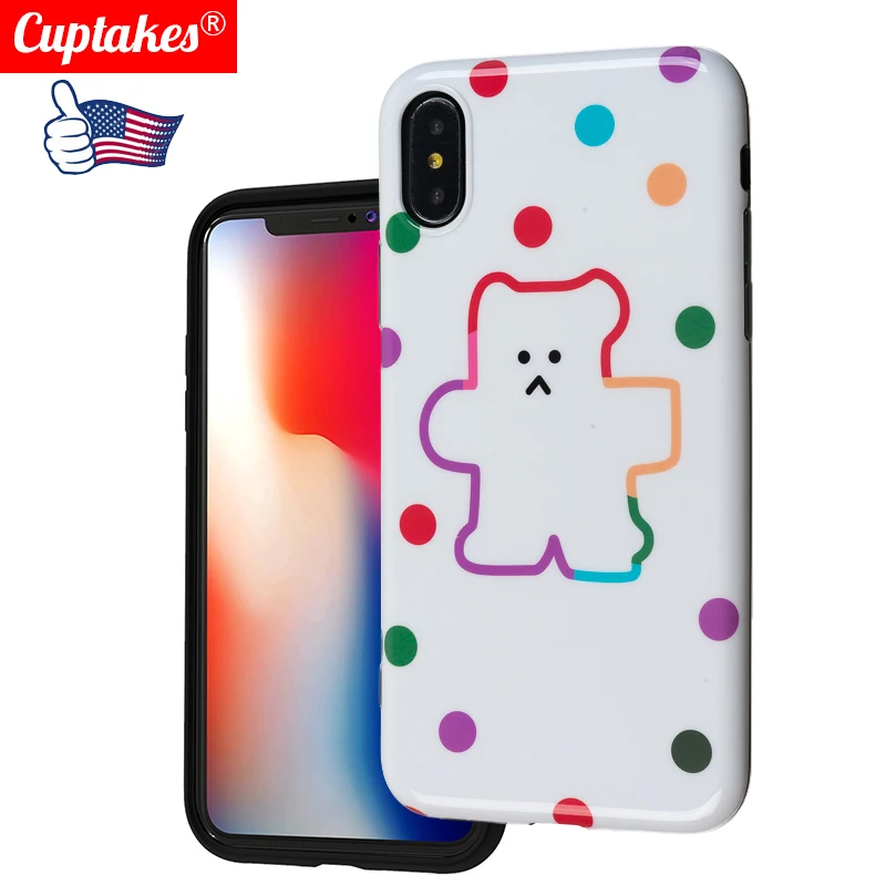Роскошный Блестящий Мягкий силикон imd чехол для iPhone X XS Max XR 7 8 Plus 6 6S милый детский