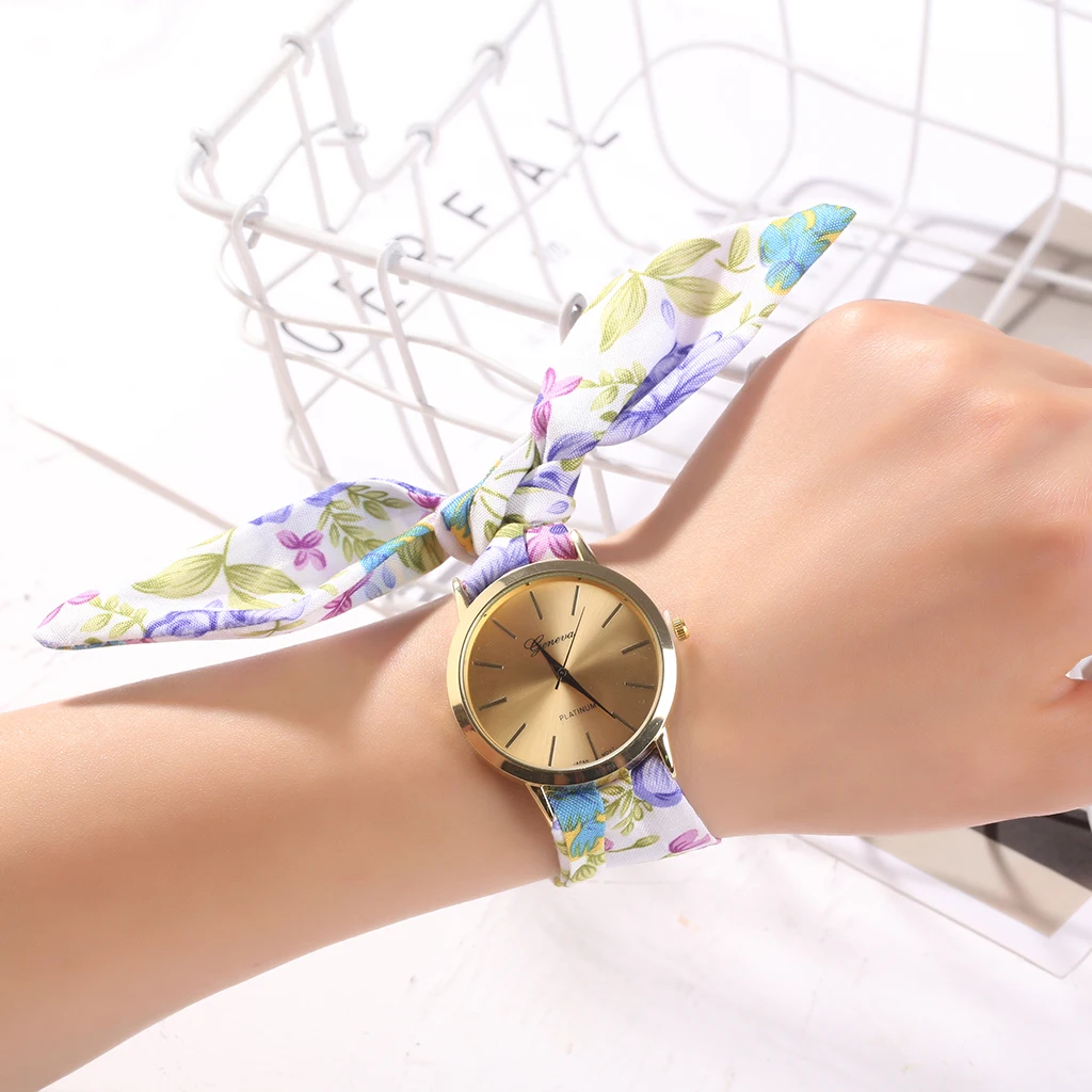 Модный женский тканевый ремешок для наручных часов модные женские наручные часы