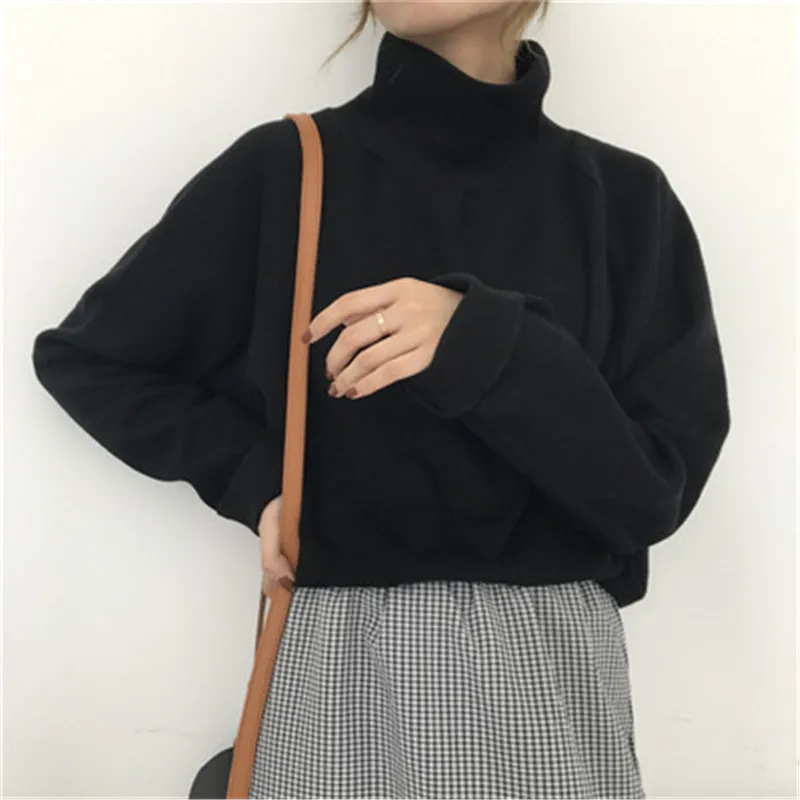 Women Sweater White Black Casual Turtleneck Spring Autumn Knit Pullover Plus Size jumper sweter mujer 30 | Женская одежда