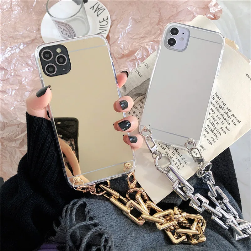 

Зеркальный мягкий чехол с браслетом для телефона iphone 12 pro Max 12MiNi 11 Pro Max X XR XS 7 8 6S plus SE 2020, привлекательный крутой чехол