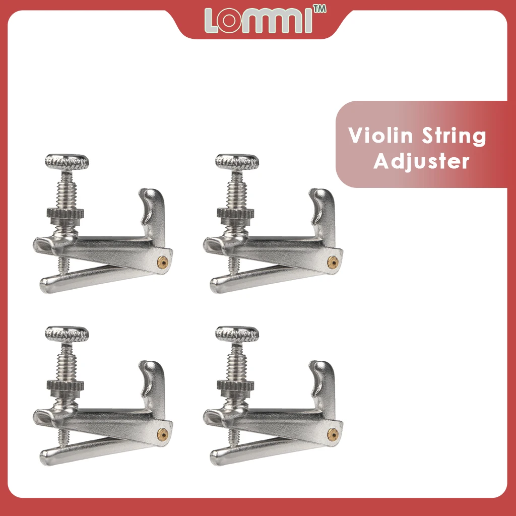 

LOMMI 4pcs/1set Fine Tuners Anti-rust Silver-plated Metal Violin Parts String Hook Adjuster For 3/4-4/4 Violin Parts Accessories