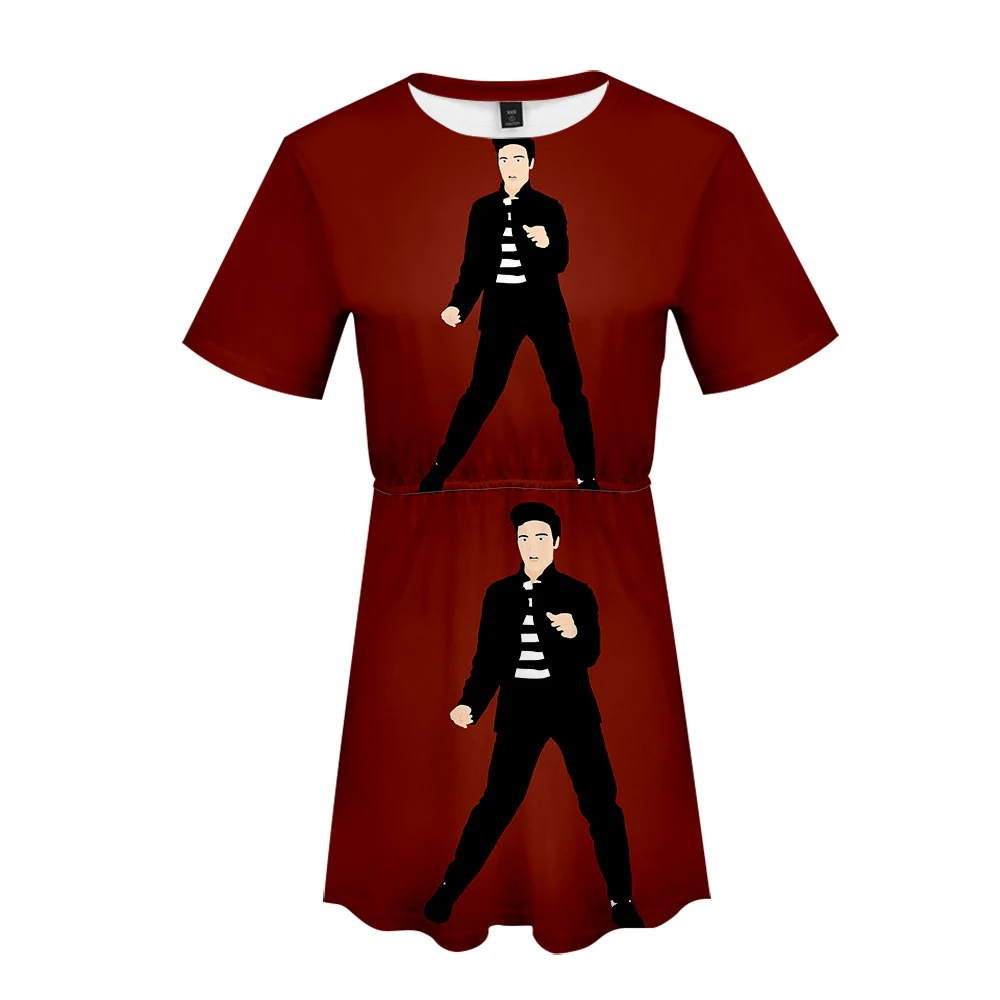 Летнее платье с коротким рукавом для певицы и актера Elvis Presley Rock | Женская одежда