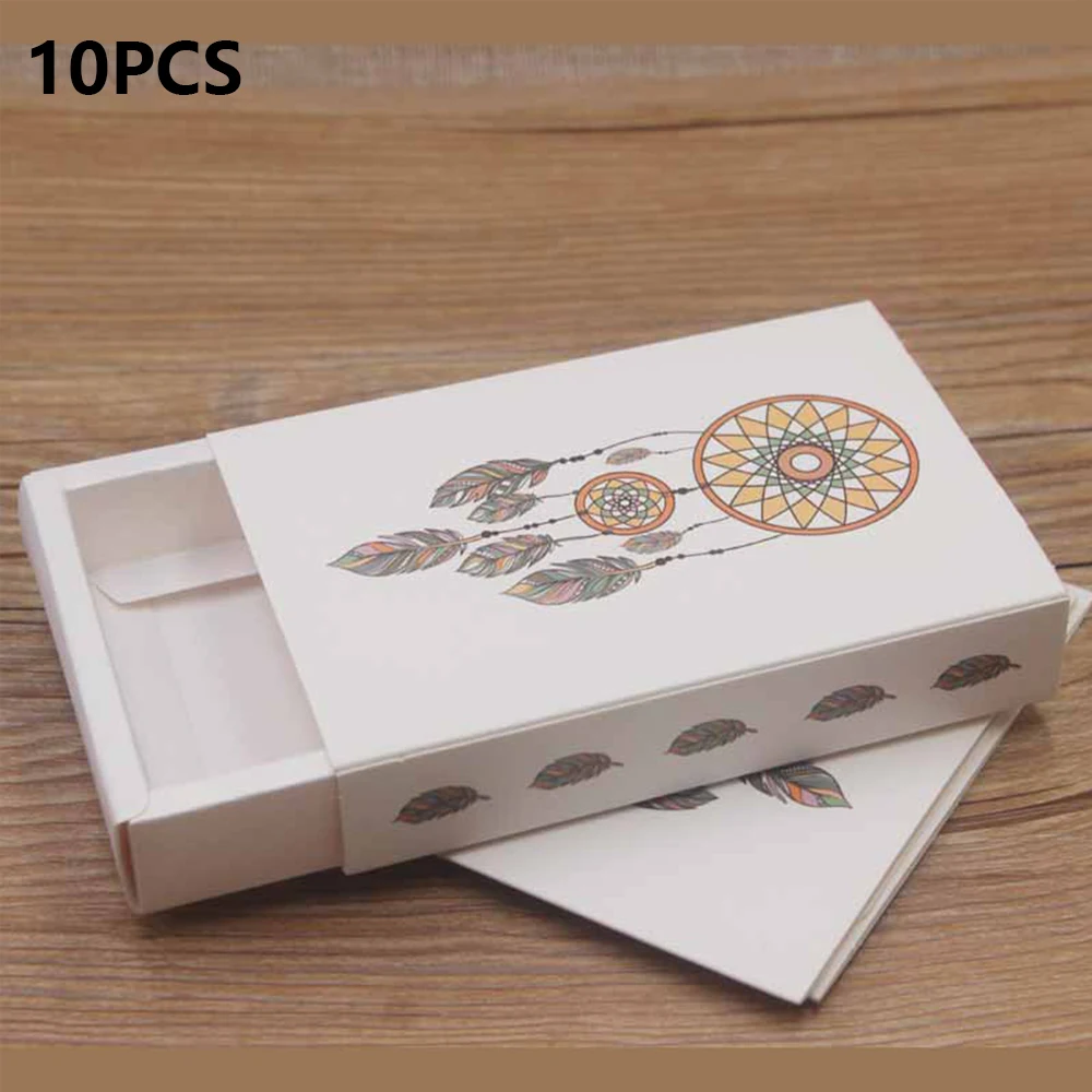 10 шт./лот Подарочная коробка из крафтовой бумаги упаковочная с романтичным