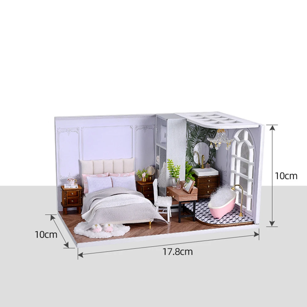 

1 PCS 1:32 Miniature Landscape Home Creative Gifts Wooden Assembled Doll House Furnitur Fun House Toy Without Cover