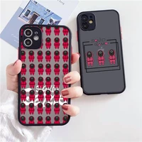 squid game phone case for iphone 12 11 mini pro xr xs max 7 8 plus x matte transparent back cover