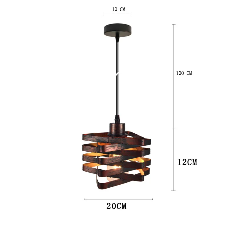 Lámpara colgante para Loft de estilo americano, candelabro de jaula de hierro para comedor, dormitorio, sala de estar, pasillo, iluminación decorativa