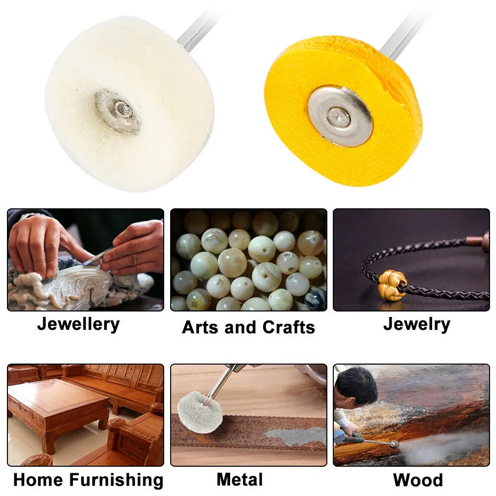 

Rotary Polish Brush Polisher 40Pcs Buffer Kit Mop 40X Wheel Pad Brush Set
