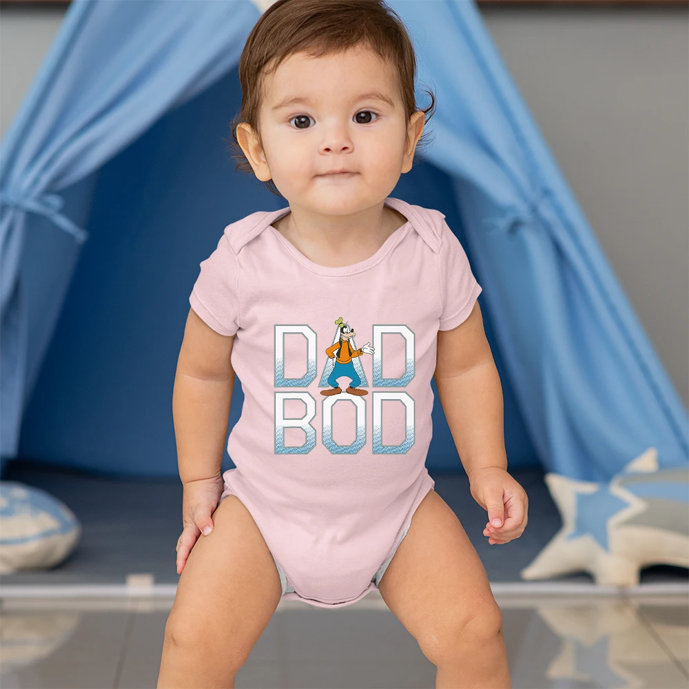Infant Bodysuits Letters DAD BOD Disney Dropship Four Seasons Outdoor Trend Baby Girl Boy Onesie 0-24M Summer New Goofy Printing | Детская