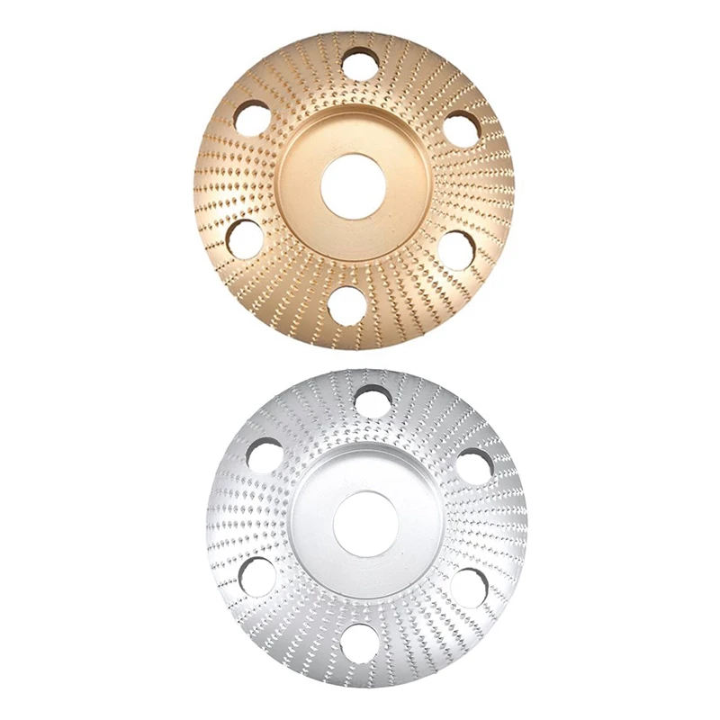 

4.5Inch Wood Shaping Disc Round Carving Disc with Hole 22mm Bore Sanding Grinder Wheel for 115 125 Angle Grinder Gold