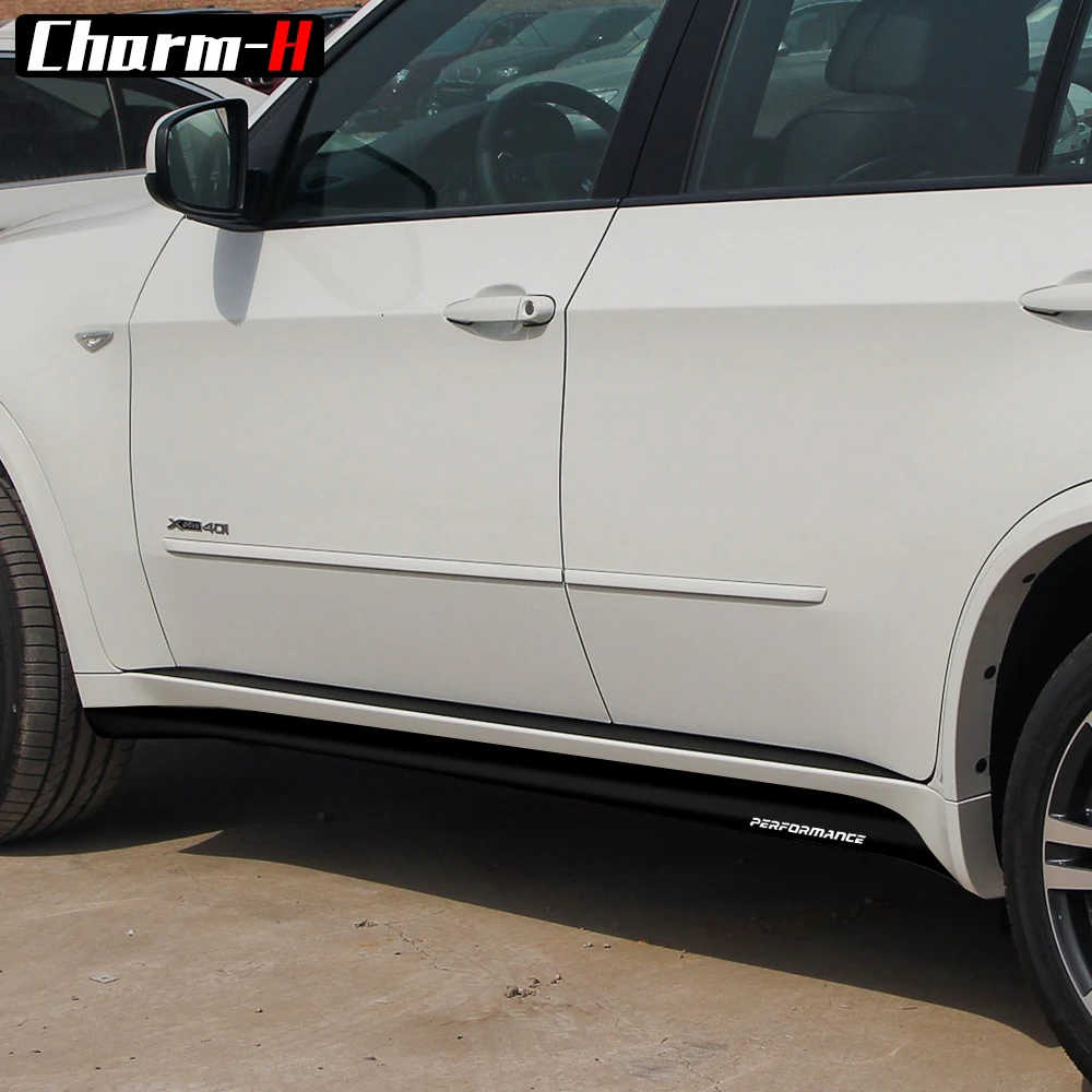 2 шт. наклейки на боковую юбку пороги для BMW X5 F15 F85 2014 2018 гоночный стикер в полоску M