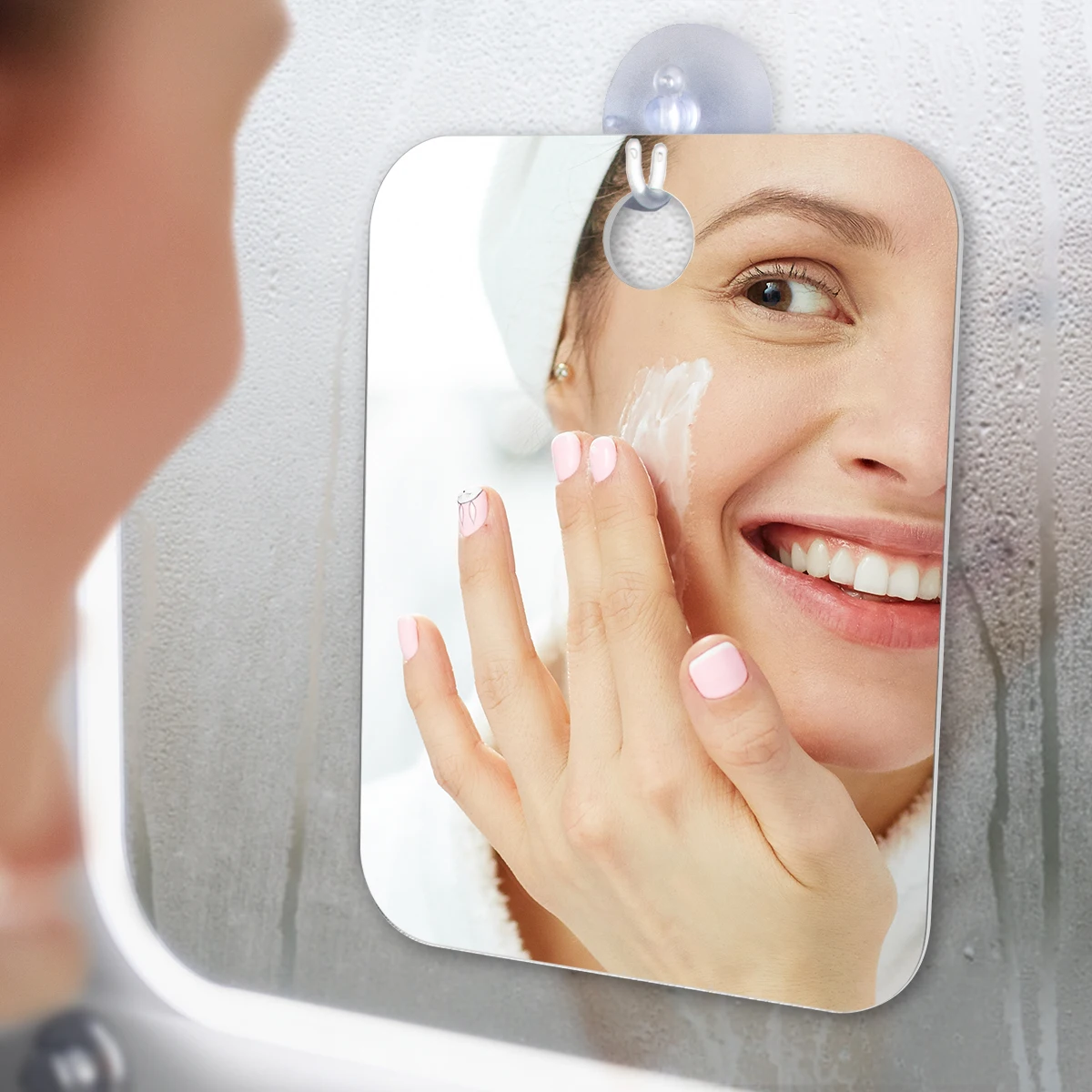 QSHAVE IT Fogless зеркало для душа большого размера с всасывающим крюком и клеевым крюком идеально подходит для бритья