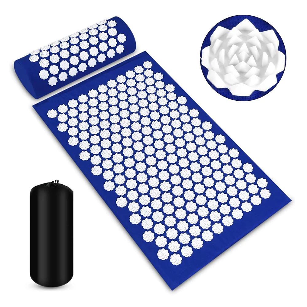 Шиацу акупрессурный коврик Лотос Массажный Kuznitsa аппликатор шипы Подушка с шеей |