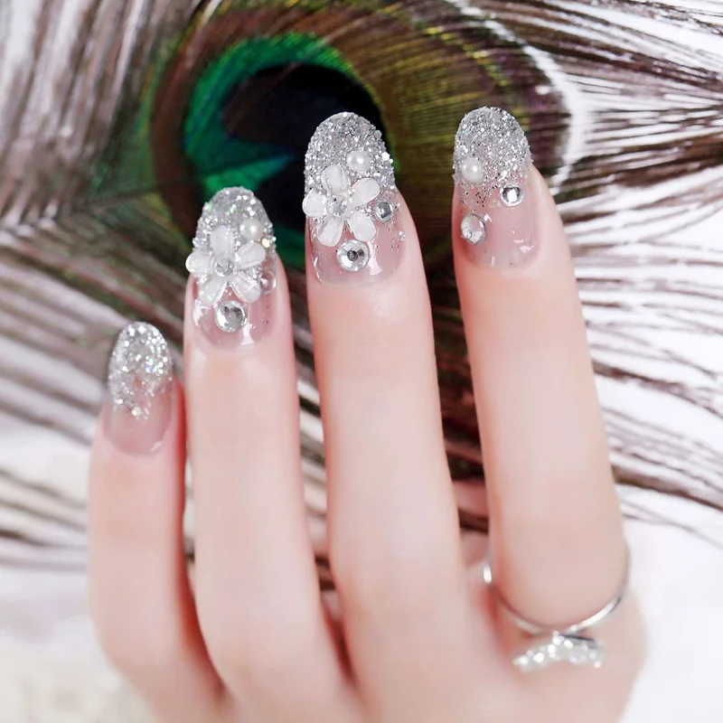 

24 шт. в упаковке, свадебные накладки для ногтей, дизайн ногтей, Готовые Ногти MPwell