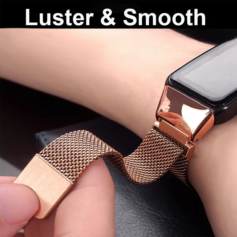 Ремешок металлический для Huawei Band 6 сменный Браслет Миланская петля с магнитной