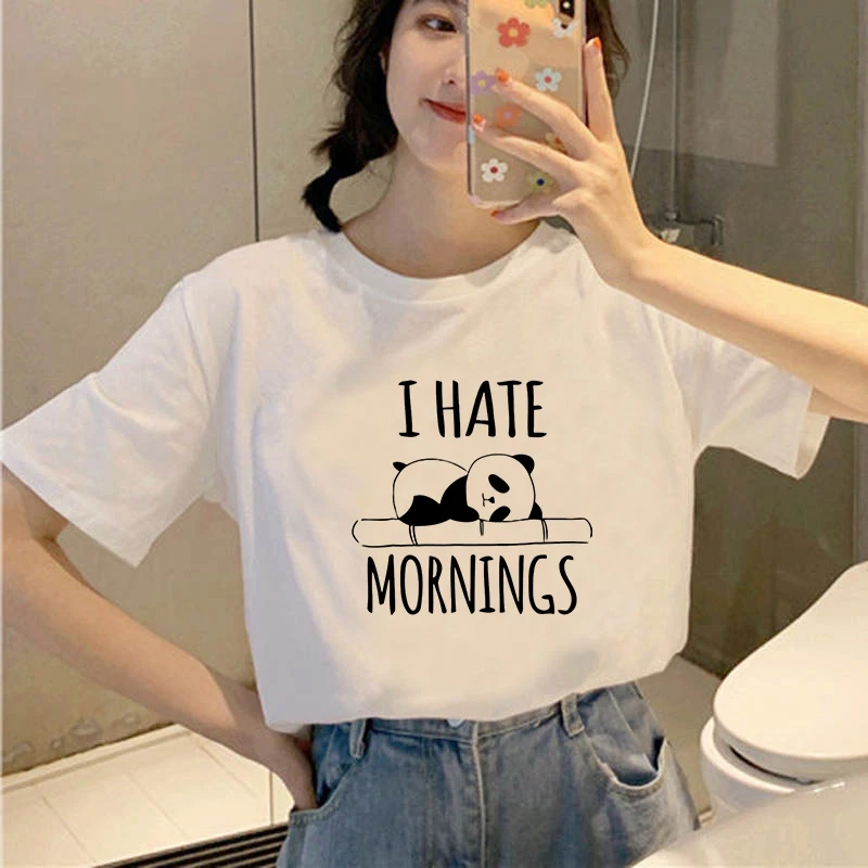 

Panda Cartoon Fashion Print T-shirt Women's T-shirt Ladies Casual Harajuku Graphic T-shirt Short Sleeve cute T-shirt Female