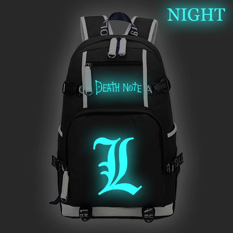Japan Anime Death Note Printing Backpack Teens Kids Boys Girls School Bags Children Laptop Luminous Travel Bag | Багаж и сумки